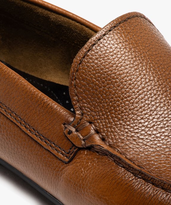 Mocassins homme en cuir grainé uni - Taneo vue6 - TANEO - GEMO