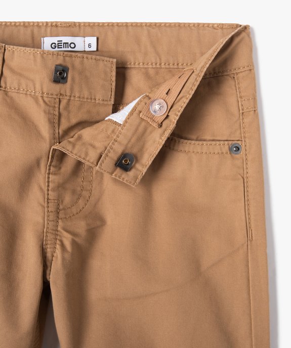 Bermuda garçon en coton twill uni à revers vue2 - GEMO 4G GARCON - GEMO