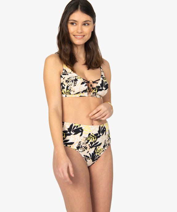 Bas de maillot de bain femme avec liens sur les hanches vue3 - GEMO (PLAGE) - GEMO