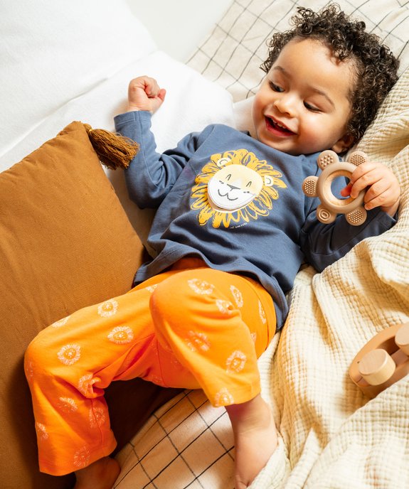 Pyjama 2 pièces en coton à motif lions bébé vue1 - GEMO 4G BEBE - GEMO