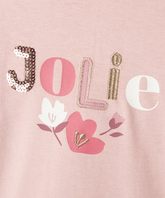 Tee-shirt manches longues et col roulé imprimé bébé fille vue2 - GEMO(BEBE DEBT) - GEMO
