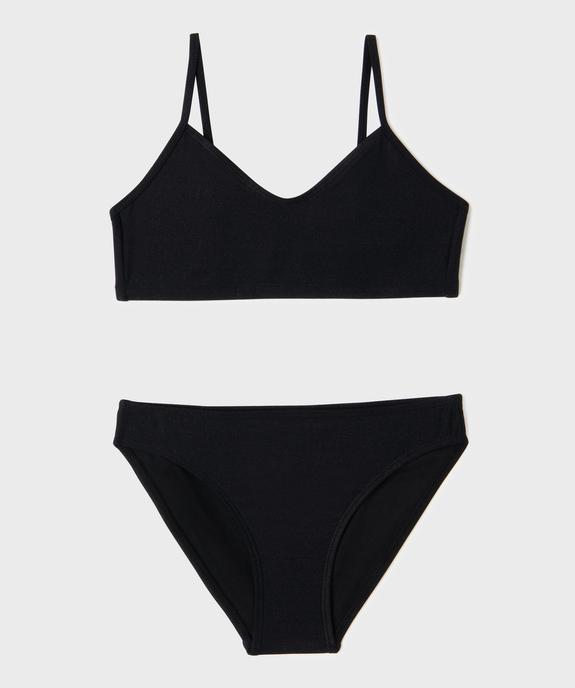 Maillot de bain 2 pièces aux reflets pailletés fille vue1 - GEMO (JUNIOR) - GEMO