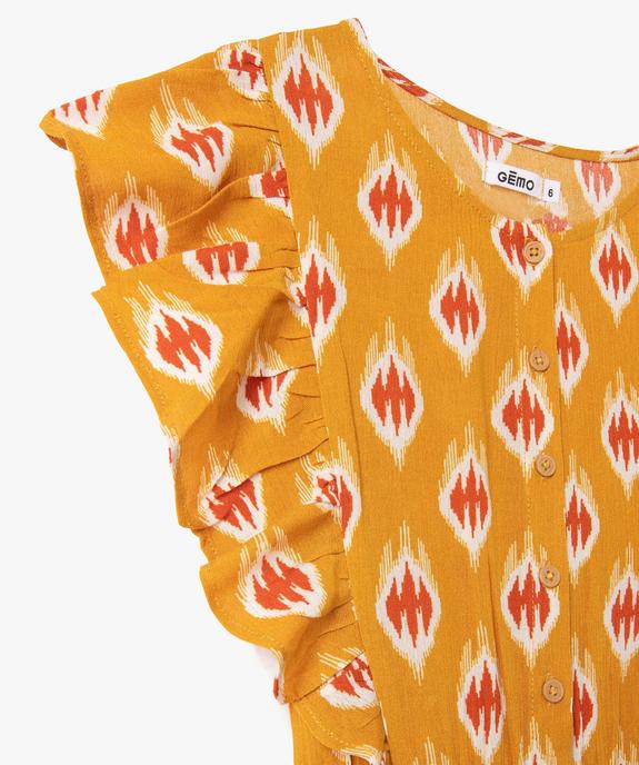 Combinaison pantalon fille imprimée avec volants sur les épaules vue3 - GEMO 4G FILLE - GEMO