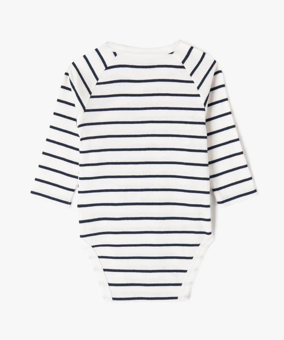 Body manches longues et fermeture croisée devant bébé garçon (lot de 3) vue3 - GEMO 4G BEBE - GEMO