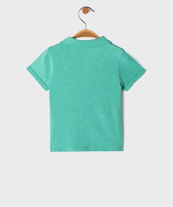 Polo en coton flammé bébé garçon vue3 - GEMO 4G BEBE - GEMO