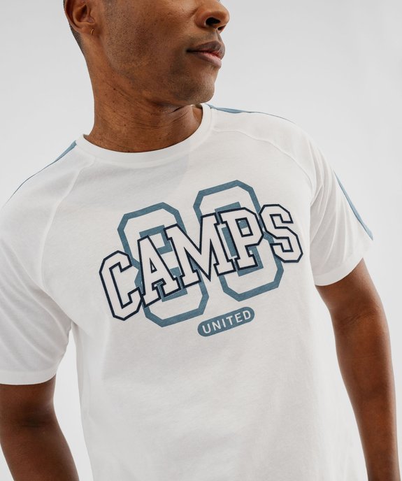 Tee-shirt manches courtes bicolore avec inscription homme - Camps United vue2 - CAMPS - GEMO
