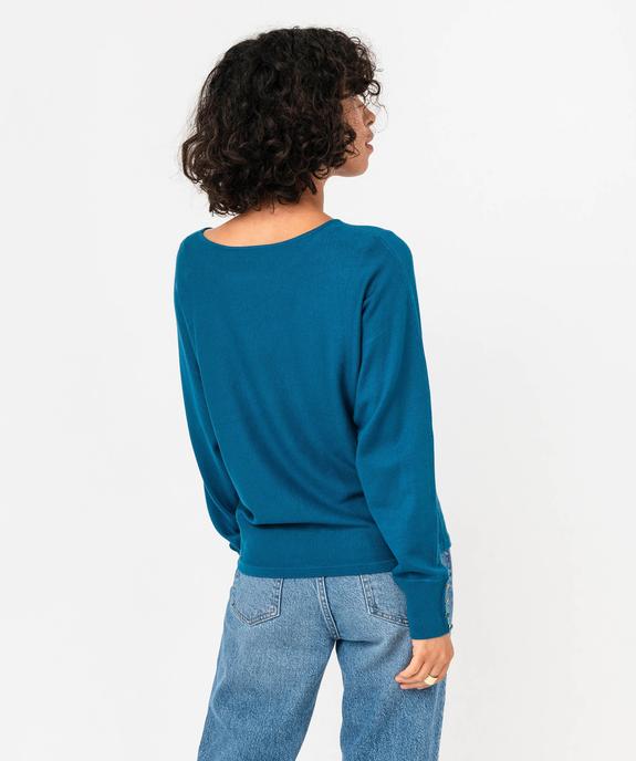 Pull fin à col rond et emmanchures chauve-souris femme vue3 - GEMO 4G FEMME - GEMO