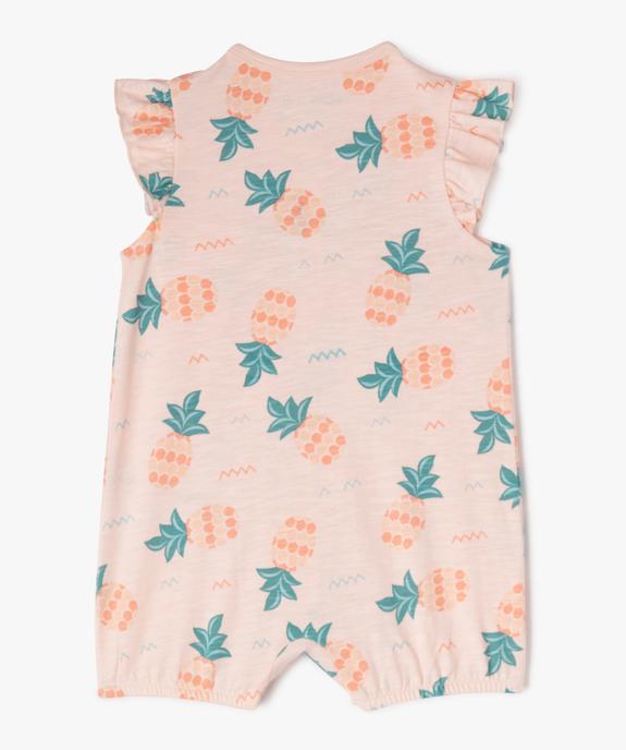 Combishort en coton avec volants sur les épaules bébé fille (lot de 2) vue3 - GEMO(BB COUCHE) - GEMO