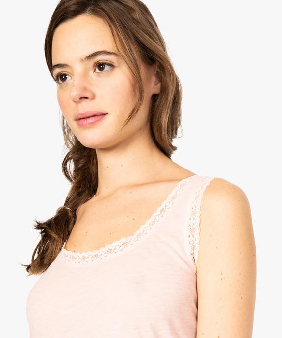 Débardeur femme avec finitions dentelle vue2 - GEMO(HOMWR FEM) - GEMO
