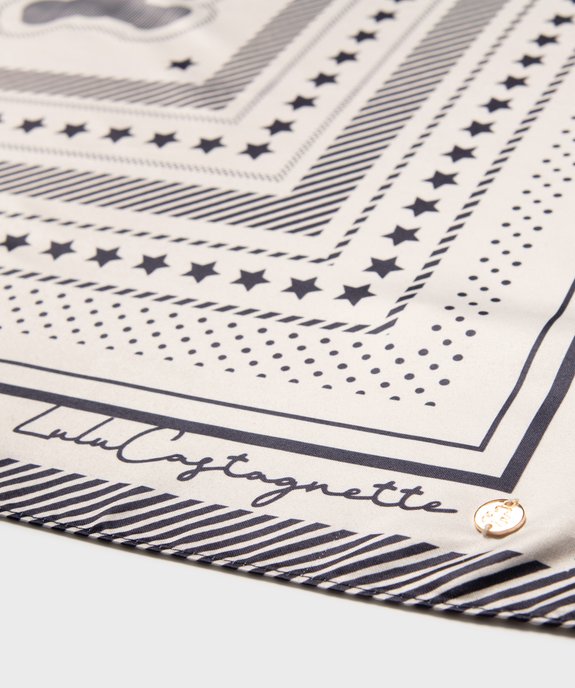 Foulard en satin à motifs étoiles femme - LuluCastagnette vue2 - LULU CASTAGNETT - GEMO