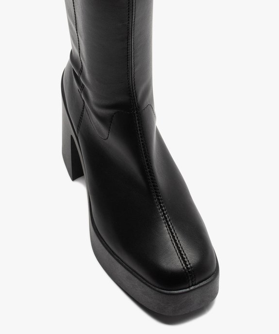 Cuissardes femme unies à talon large  vue5 - GEMO(URBAIN) - GEMO