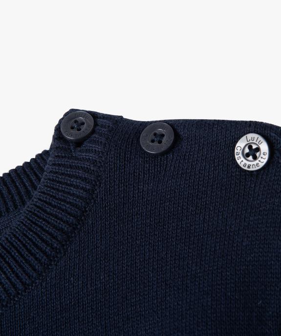 Pull en coton avec inscription et rayures garçon - LuluCastagnette vue2 - LULUCASTAGNETTE - GEMO