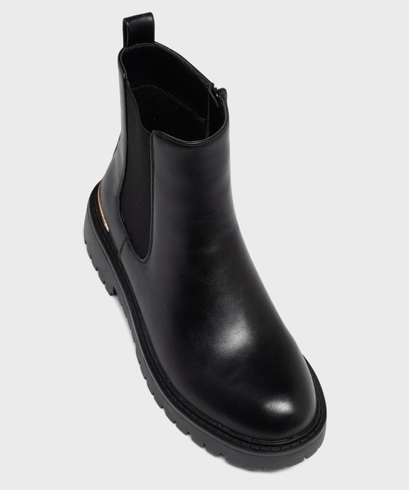 Boots femme style Chelsea crantées avec détail métallisé vue12 - 5 MILES - GEMO