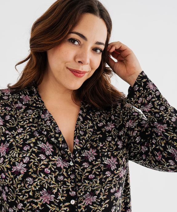 Pyjama femme grande taille deux pièces : chemise et pantalon vue4 - GEMO 4G FEMME - GEMO