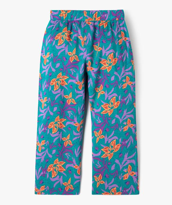 Pantalon large et fluide à motifs fille vue4 - GEMO (ENFANT) - GEMO