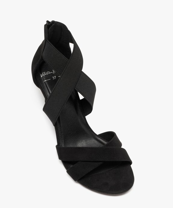 Sandales à talon aiguille en suédine à brides élastiques femme vue5 - VALENTINA BALDA - GEMO