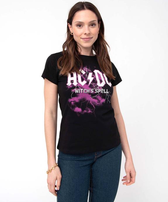 Tee-shirt femme à manches courtes imprimé - AC/DC vue1 - ACDC - GEMO