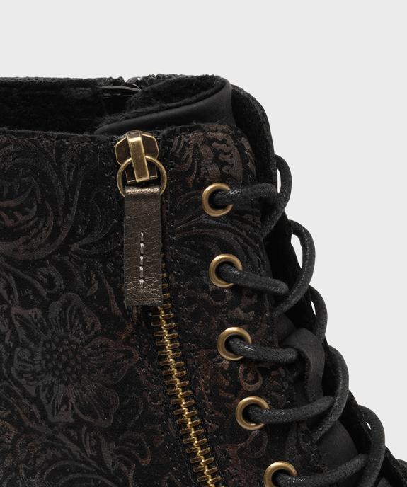 Bottines à talon à doublure chaude, zip et lacets femme - EMILIA ROSA Bottines à talon à doublure chaude, zip et lacets femme vue6 - EMILIA ROSA - GEMO