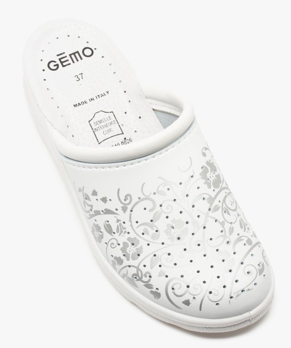 Sabots confort femme à dessus perforé et imprimé vue5 - GEMO (CONFORT) - GEMO