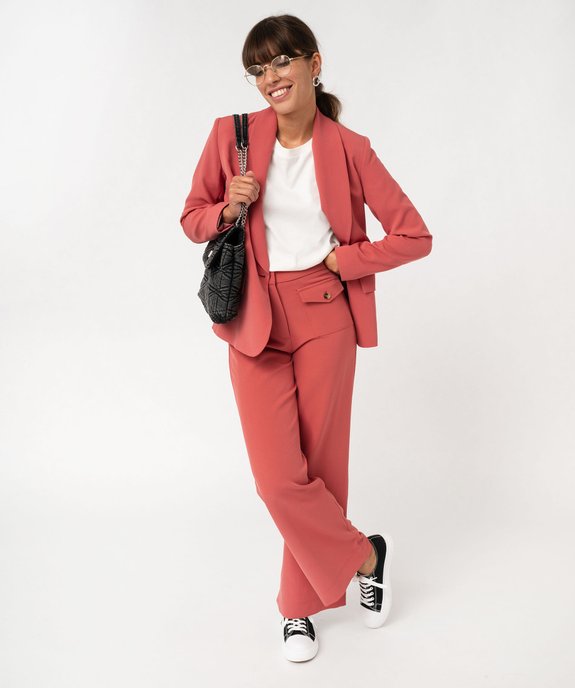 Pantalon de tailleur large et fluide à grandes poches femme vue5 - GEMO(FEMME PAP) - GEMO