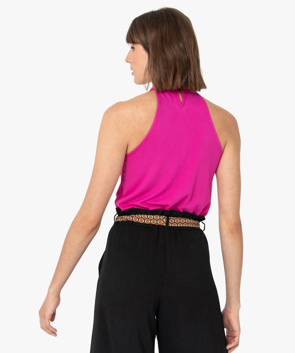 Débardeur femme avec encolure américaine noué devant vue3 - GEMO(FEMME PAP) - GEMO
