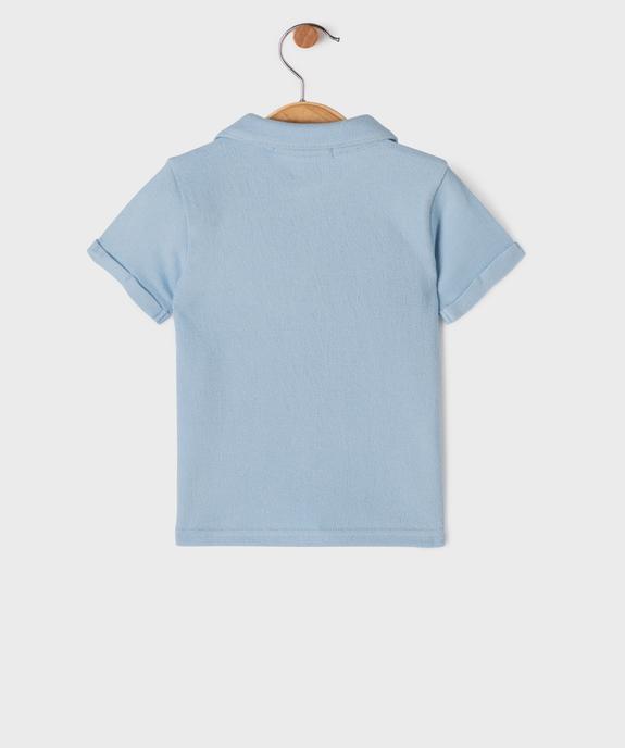 Polo en coton avec poche poitrine bébé garçon - LuluCastagnette vue3 - LULU CASTAGNETTE GEMO FOR GOOD - GEMO