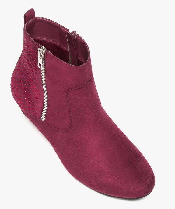 Bottines fille tige à paillettes et dessus velours vue5 - GEMO (ENFANT) - GEMO