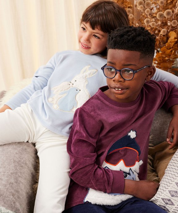 Pyjama en velours avec motif monstre garçon vue1 - GEMO (ENFANT) - GEMO