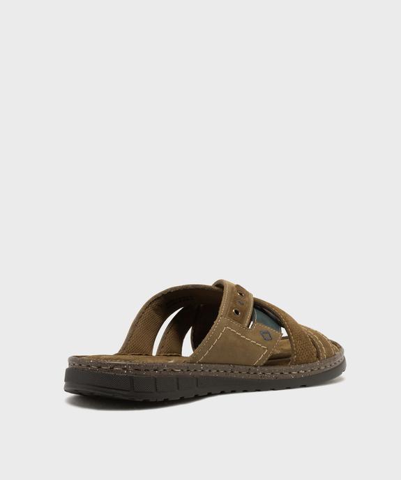 Mules en cuir à brides croisées homme - g'flex vue4 - G'FLEX - GEMO