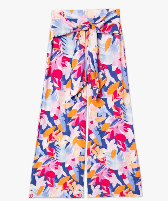 Pantalon femme à motifs fleuris coupe flare vue4 - GEMO(FEMME PAP) - GEMO