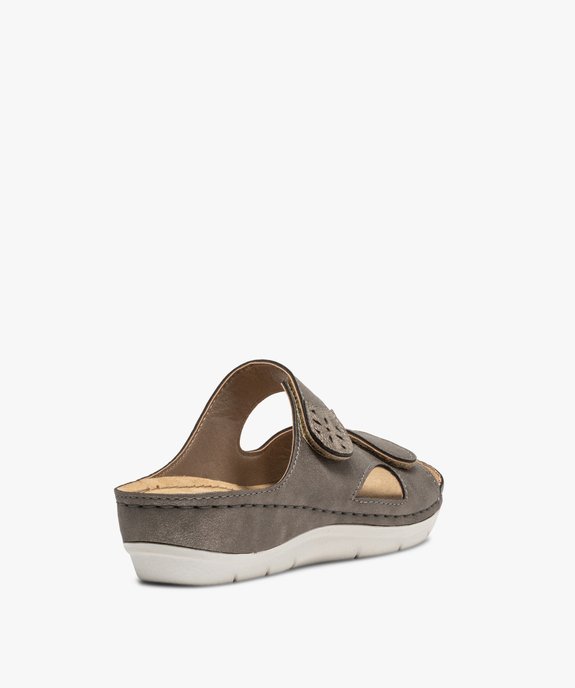 Mules femme confort dessus larges brides à scratch vue4 - GEMO (CONFORT) - GEMO