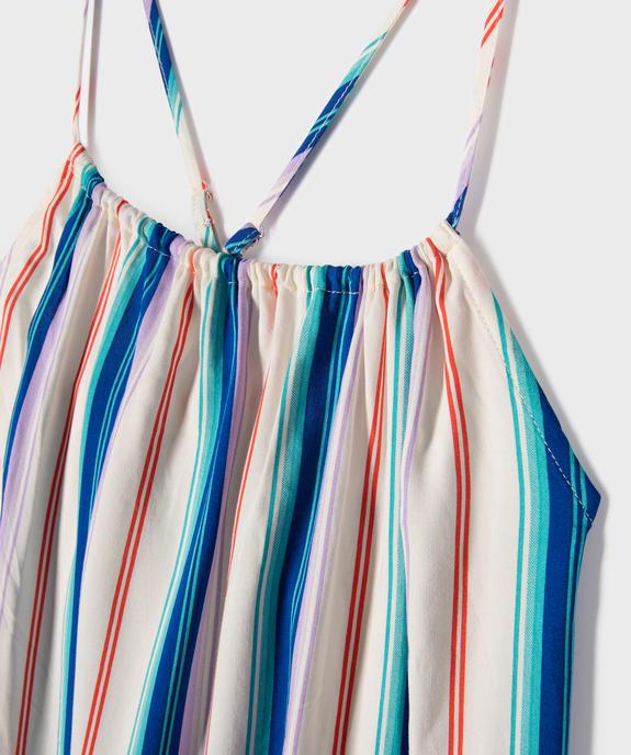 Robe courte à fines bretelles croisées en viscose fille vue2 - GEMO 4G FILLE - GEMO