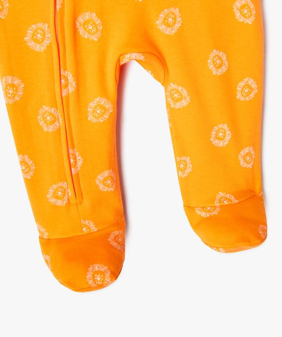 Pyjama en coton zippé devant à motifs lions bébé garçon vue3 - GEMO 4G BEBE - GEMO