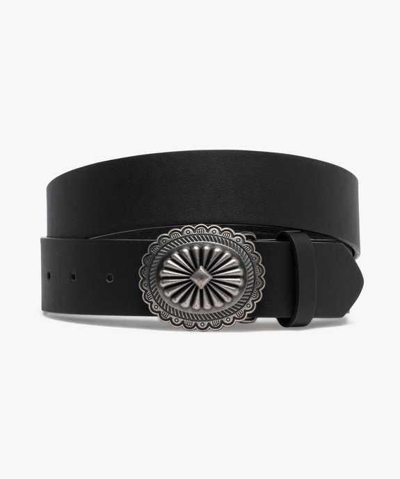 Ceinture unie avec boucle western femme vue1 - GEMO (ACCESS) - GEMO