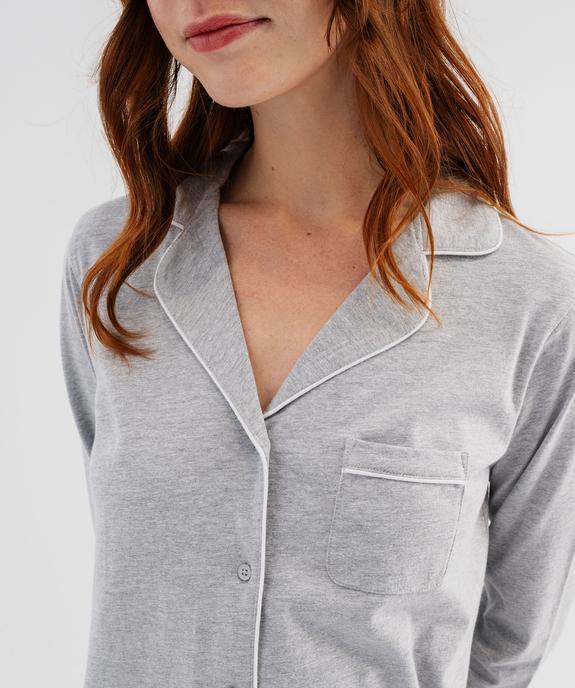 Pyjama deux pièces femme : chemise et pantalon vue8 - GEMO 4G FEMME - GEMO