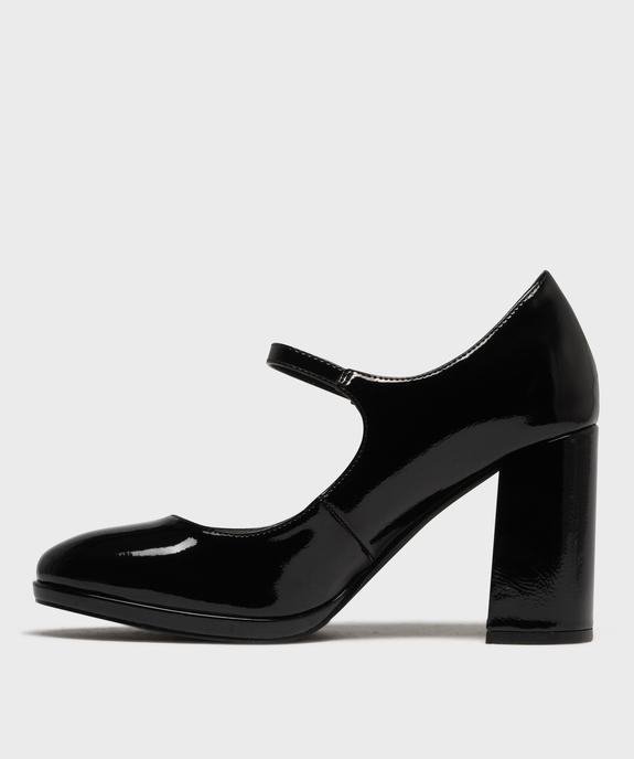 Escarpins vernis à brides avec talon bloc femme - Follow Me vue3 - FOLLOW ME - GEMO