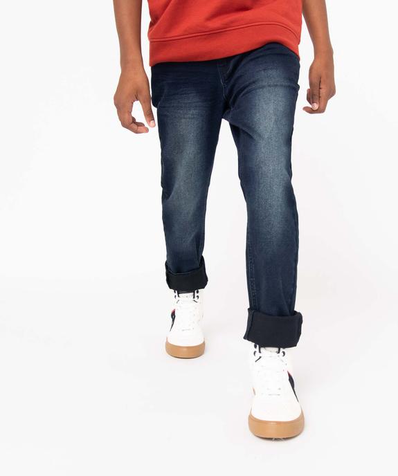 Jean garçon coupe slim effet délavé vue1 - GEMO (JUNIOR) - GEMO