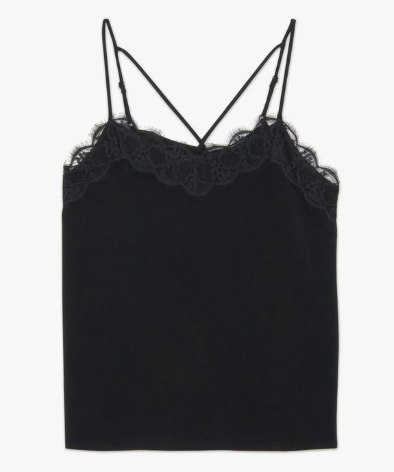 Blouse femme à fines bretelles et empiècements dentelle vue4 - GEMO(FEMME PAP) - GEMO