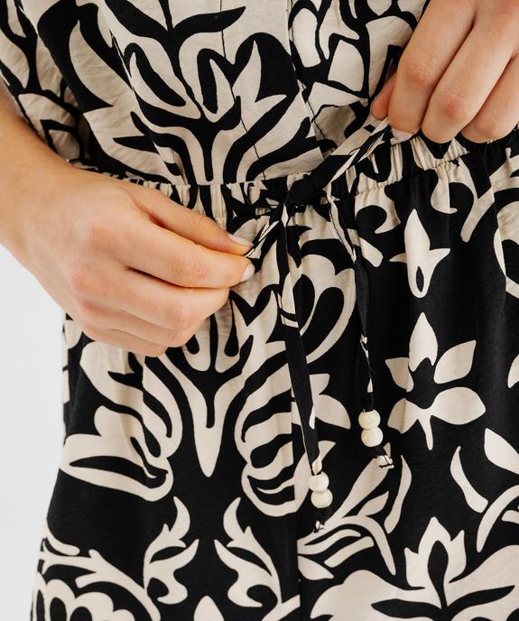 Pantalon large et fluide en viscose imprimé à taille élastique femme  vue2 - GEMO 4G FEMME - GEMO