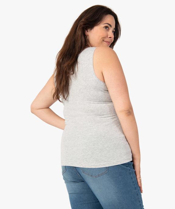 Débardeur femme grande taille uni en coton extensible vue3 - GEMO 4G GT - GEMO