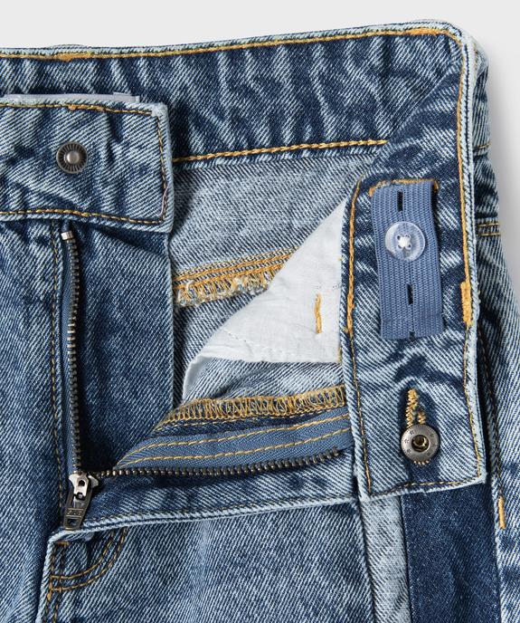 Jean Straight avec bandes sur l’avant et taille ajustable fille vue3 - GEMO (ENFANT) - GEMO