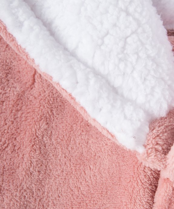 Robe de chambre fille en maille peluche avec capuche vue3 - GEMO (JUNIOR) - GEMO