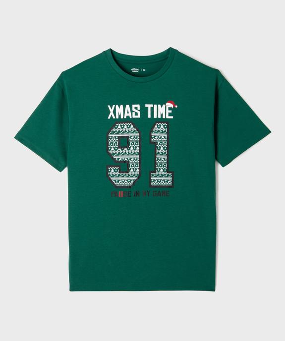 Tee-shirt de Noël à manches courtes et imprimé dos garçon vue1 - GEMO (JUNIOR) - GEMO