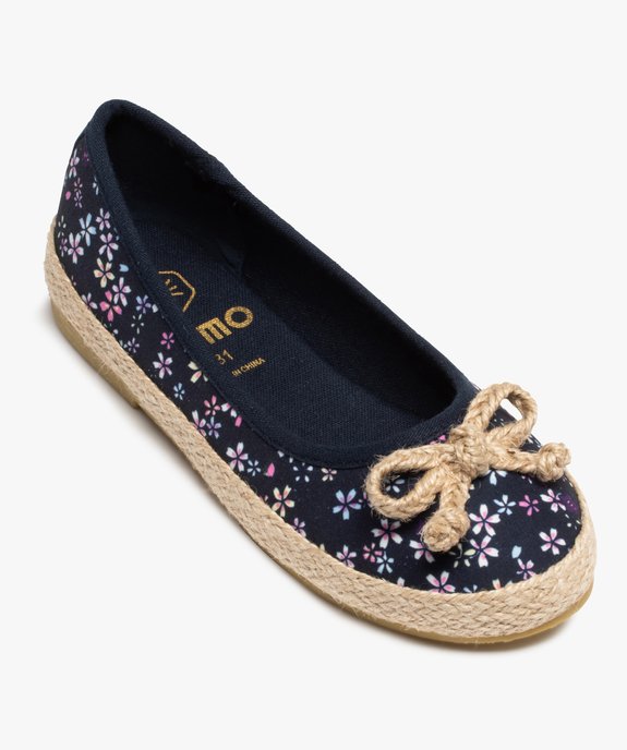 Ballerines fille en toile imprimée et semelle en corde vue5 - GEMO (ENFANT) - GEMO