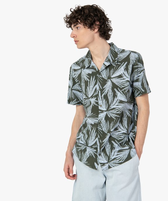 Chemise homme imprimée à manches courtes et col cubain vue1 - GEMO (HOMME) - GEMO