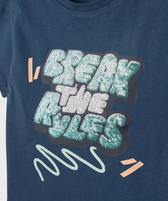 Tee-shirt manches courtes avec motif en sequins garçon vue2 - GEMO (ENFANT) - GEMO