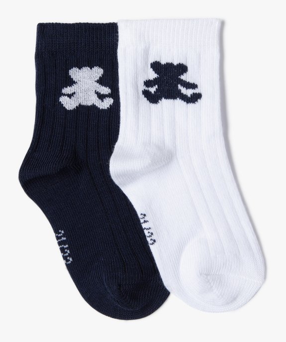 Chaussettes en maille côtelée avec motif ourson bébé (lot de 2) - LuluCastagnette vue1 - LULUCASTAGNETTE - GEMO