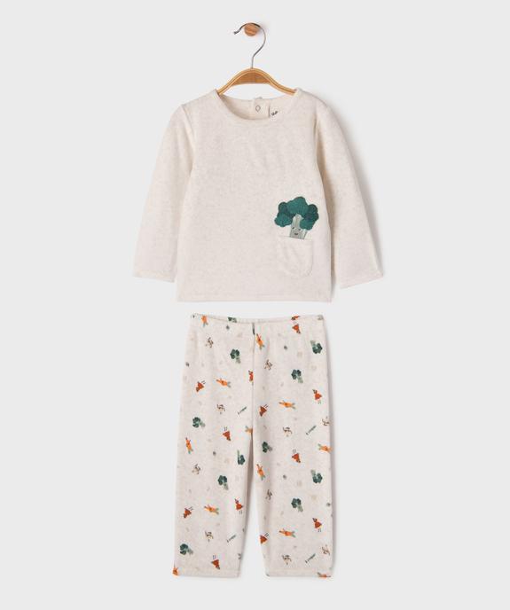 Pyjama 2 pièces en velours avec motifs légumes bébé vue1 - GEMO 4G BEBE - GEMO