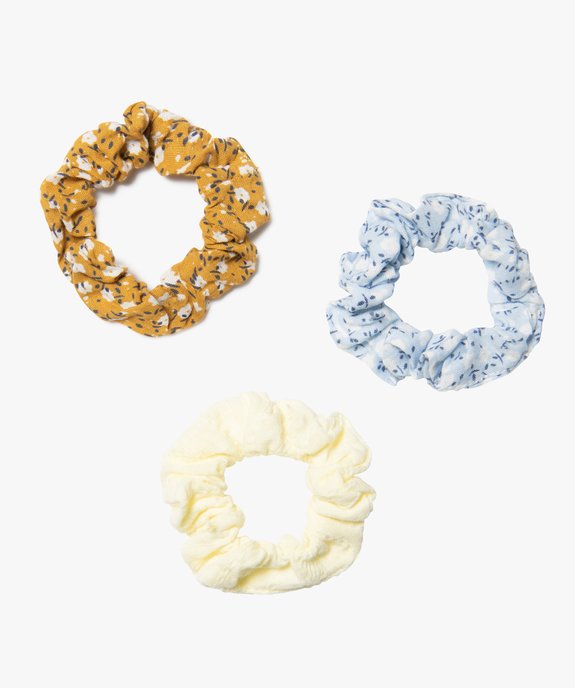 Chouchou fille motif fleuri (lot de 3) vue1 - GEMO (ACCESS) - GEMO