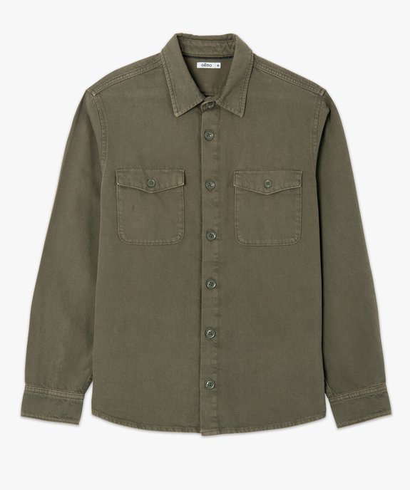 Chemise homme unie en toile denim vue4 - GEMO (HOMME) - GEMO
